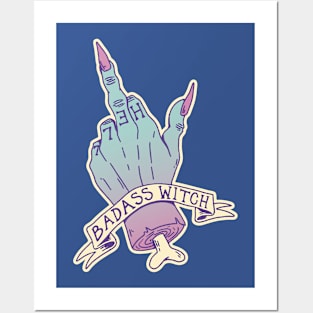 Badass Witch Gothic Spooky Hand Posters and Art